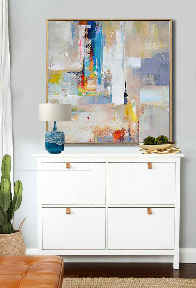 Original Artwork Extra Large Abstract Painting,Oversized Palette Knife Painting Contemporary Art On Canvas,Hand Painted Aclylic Painting On Canvas,Blue,Yellow,Nude,Pink,Red.etc